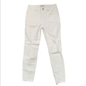 Madewell 9” High Rise Skinny Crop Jeans Destructed Size 28